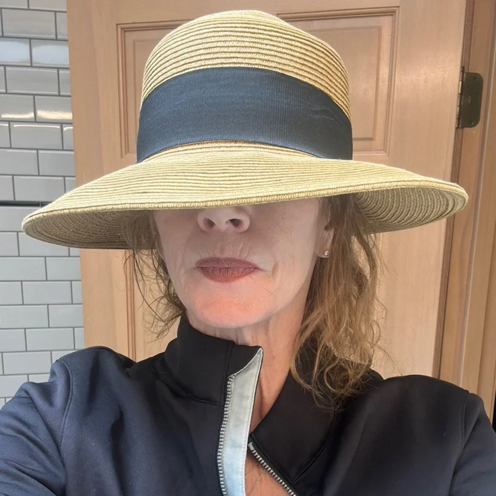 Karen Keith Straw Hat with Black Ribbon - Picture 7 of 9